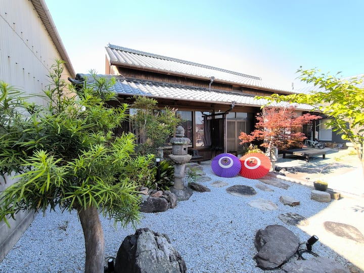 【築155年伝統的日本家屋】広々庭園/一棟貸切/リノベ済み快適/最大10名/3寝室/駐車場完備 - 日本
