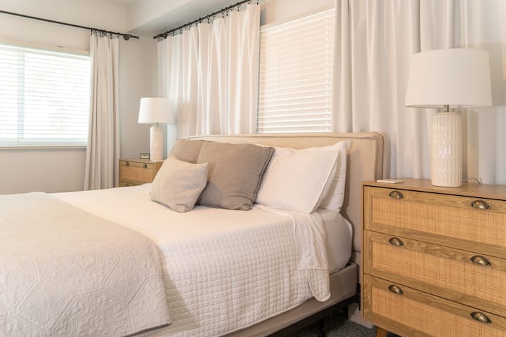 First Floor King Bedroom with smart tv.