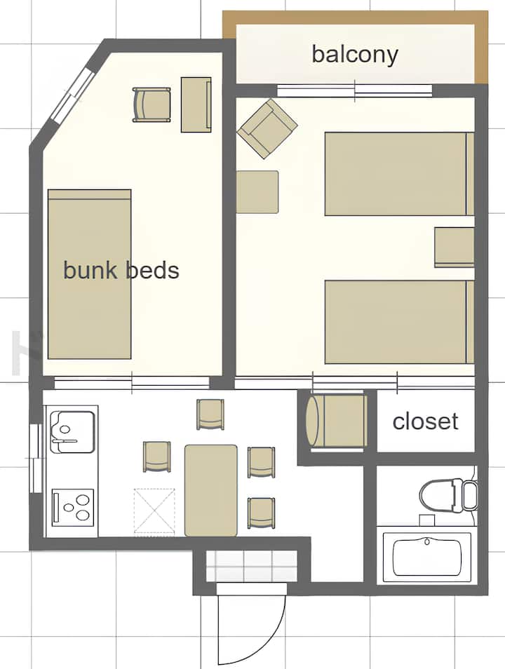 桜島・屋久島行きの港迄1.5km/市街地中心/台所付の2寝室/kaibundo Apartment - Kagoshima