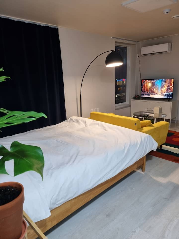 New! Botanic 493 (Check-in 6pm, late afternoon check-out at 2pm, 5 minutes in front of Uijeongbu Station, bedding was washed every day)