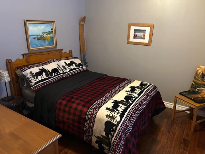 Double bed on main floor