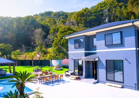 [Itotoi Villa] 200 tsubo garden with sauna, pool, bonfire, BBQ private garage　　 　　　　　　　