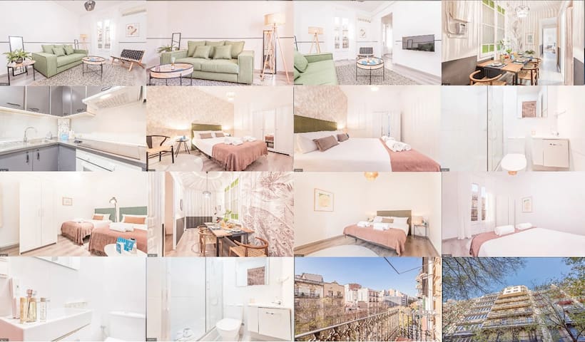 Great 8 bedrooms 4 bathr Groupflat L’Eixample 16pp