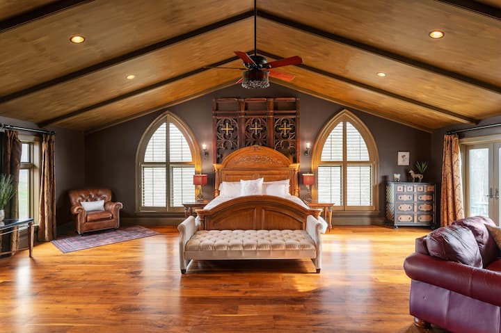 Dramatic master bedroom