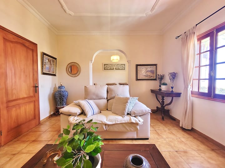 Sala de estar con un sofás y televisión / Living room with sofas and smart TV