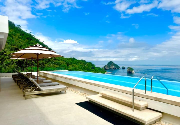 Private beach club with rooftop pool