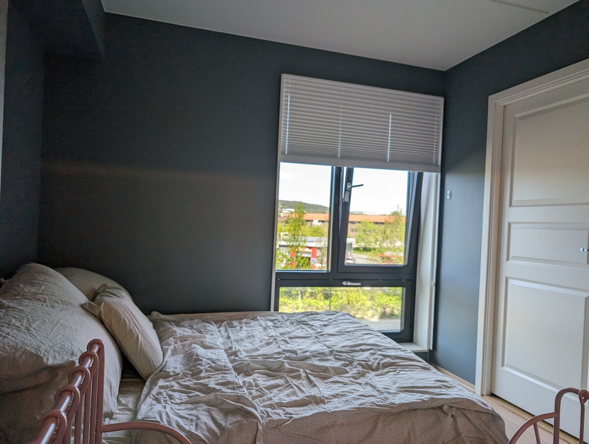 تمت إزالة سرير الأطفال. لذلك هو سرير بحجم كينج مع مرحاض خاص متصل 