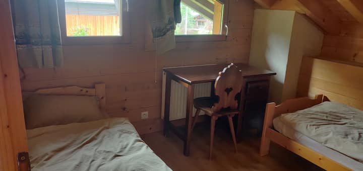 Habitación con 2 camas de 80 cm de ancho, con escritorio