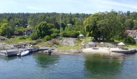 Private sand beach Villa near Oslo