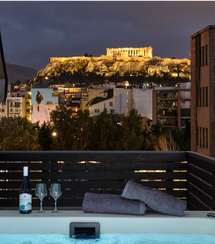 Acropolis View From Jacuzzi , Hot Tub, Penthouse46