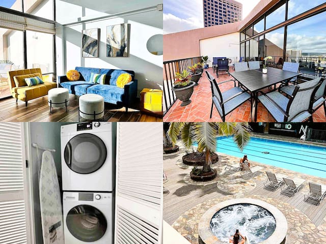 3BR Penthouse – Patio • W/D • Parking • Pool &Spa