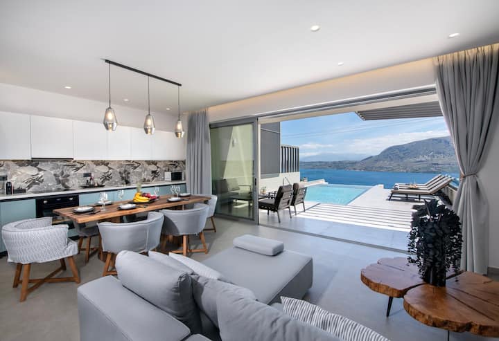 Luxury Hillside Villa With Private Pool & Sea View - Chania