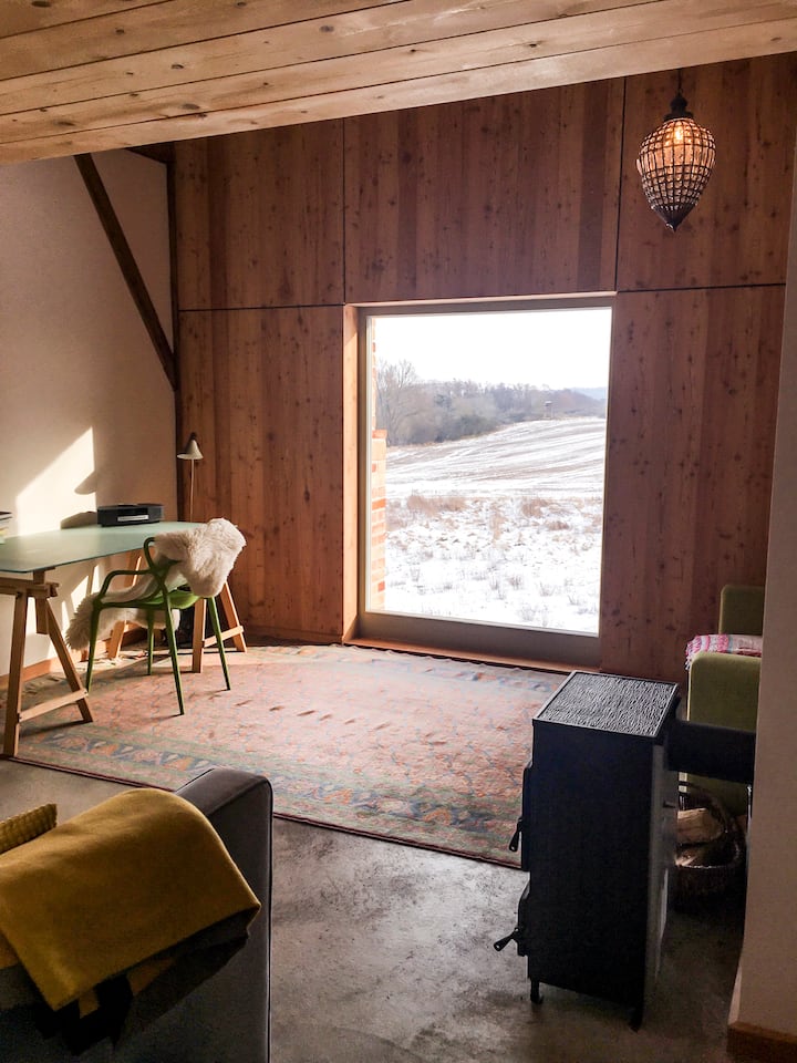 Panoramski prozor apartmana s terasom u dnevnom boravku 