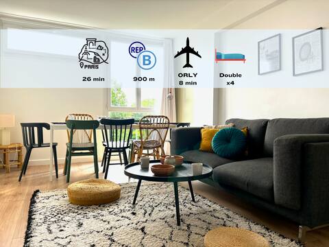 Altura: 4 bedrooms, RER B 900m and Orly in 8 min