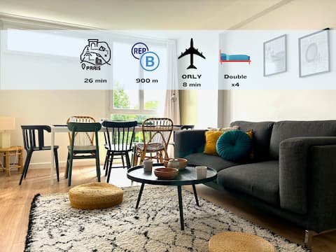 Altura: 4 bedrooms, RER B 900m and Orly in 8 min