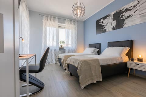 [2 bedrooms, balconies, CA] Casa Minù, HappyHosTorino