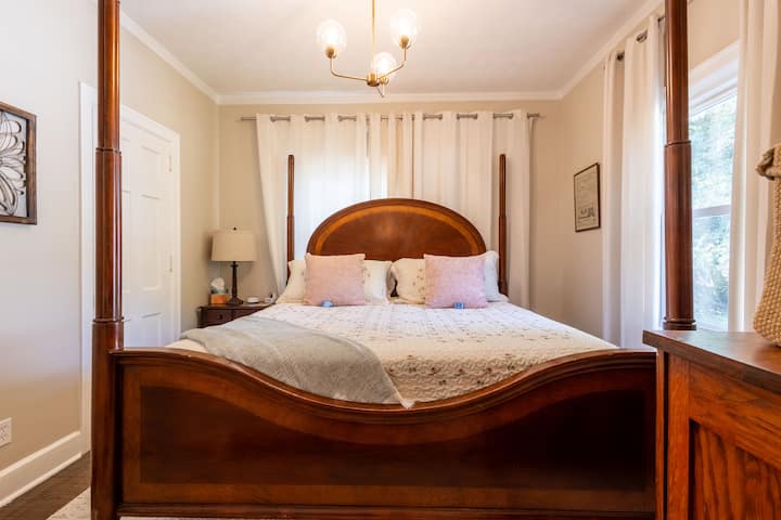 The 3rd bedroom has access to the bathroom with a tub/shower and vanity. The washer/dryer combo is located behind a curtain in this room.