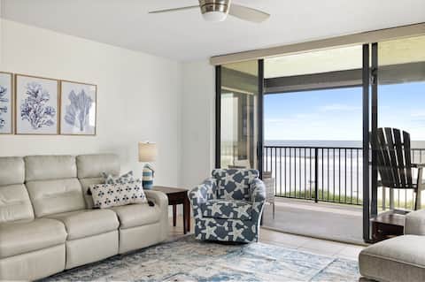 Popular Airbnb listing: Oceanfront Private | Pool | Balcony | Elevator in Crescent Beach