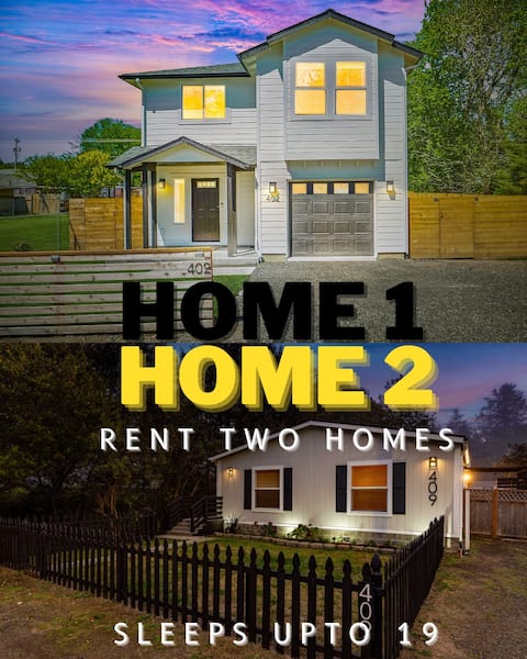 Rent 2 Homes for BIG Group Stays - Sleeps up to 19