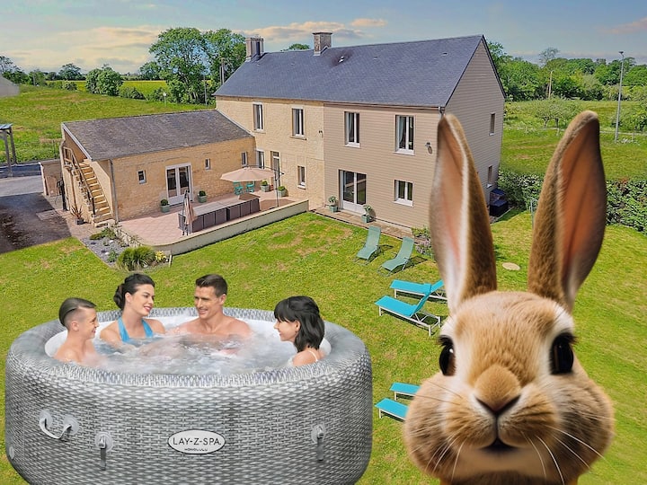 Grande Maison 14 Pers, Piscine & Spa  20min D-day - France
