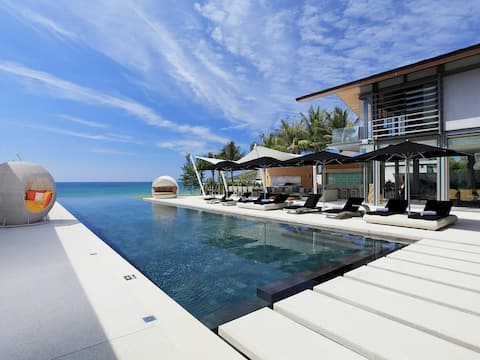 7BR Beachfront Villa w/ Kid'sRm &Spa | Natai Beach