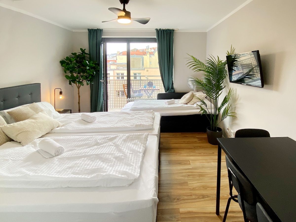 Successful Airbnb property: Cozy studio apartment in city center with balcony in Augustenstraße