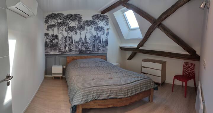 chambre climatisée
lit "Queen size" 160 x 200 cm