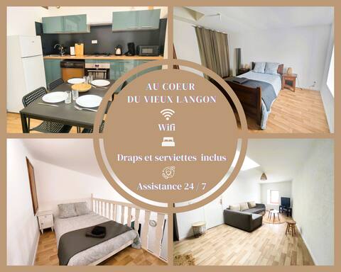 Apartment in the heart of old Langon -1 to 4 pers-