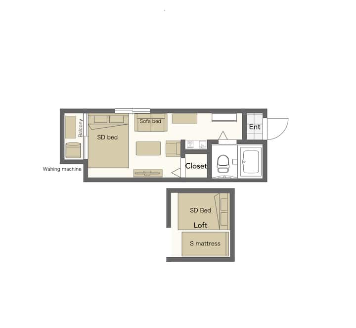 【Arigato Roomno.3/3】near Shinjuku Private Room! - Shinjuku
