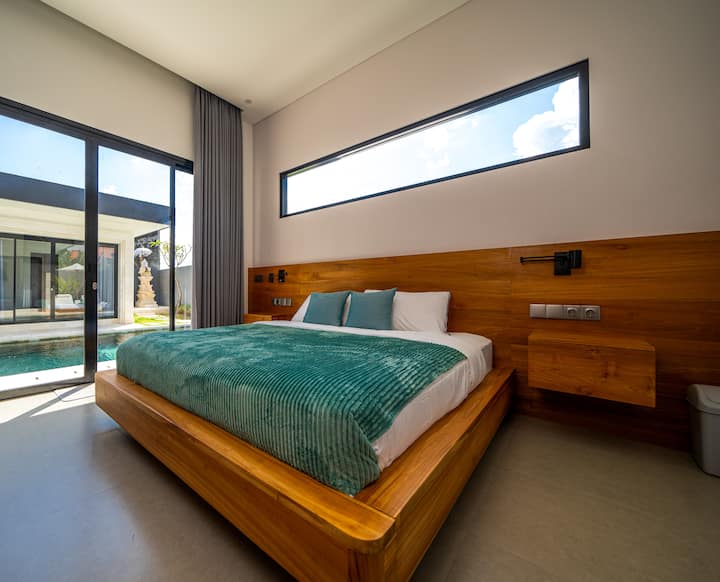 Master bedroom pool view.