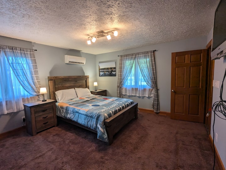 A view of the master bedroom with its own private master bath.
