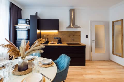 Schiller apartment, kitchen, parking, digital check-in