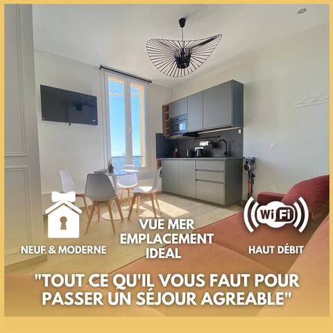 New cosy apartment with AC sea view 5min Monaco