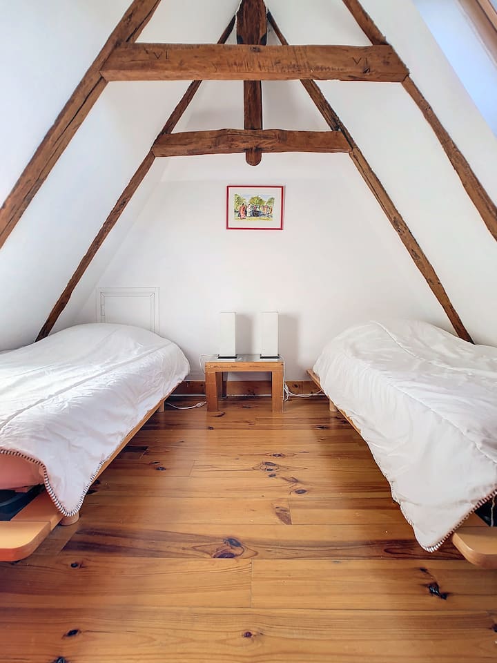 Habitación con 2 camas cómodas en 90 