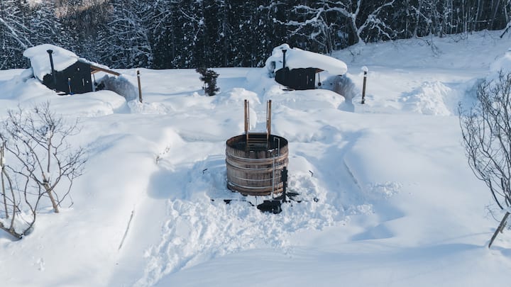 ペットと泊まれる貸切薪サウナ付きトレーラーハウス Earthboat
