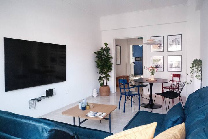 Unique 2BD Design Apt with A/C near Acropolis