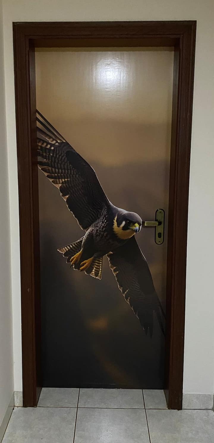 Svaka soba u ovoj velikoj i udobnoj kući dobila je ime po ptici: ovo je četvrti Falcon. U ovoj se sobi nalazi bračni krevet (160x200), krevet za jednu osobu, ormar, macebo, klima-uređaj, 400 žica i ručnika za tijelo te iznimno meko lice.