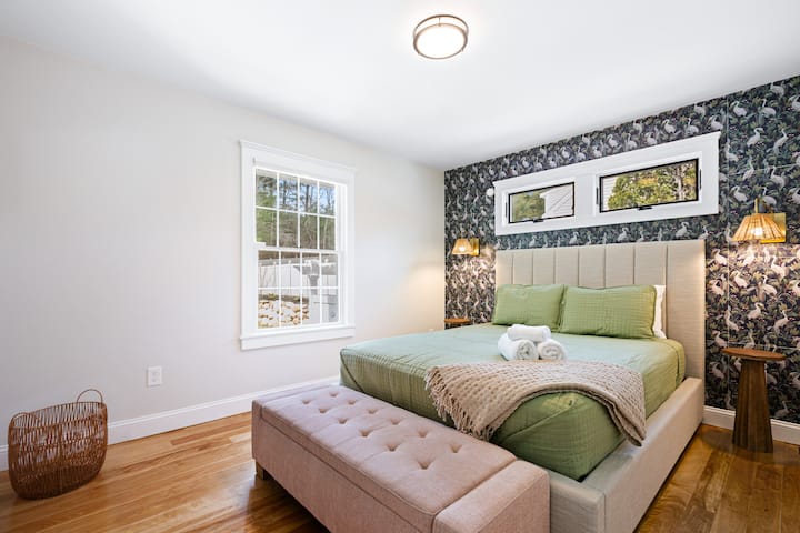 Master bedroom featuring a storage bench for your additional storage and comfort.