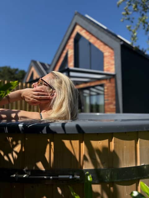 House with a garden hot tub