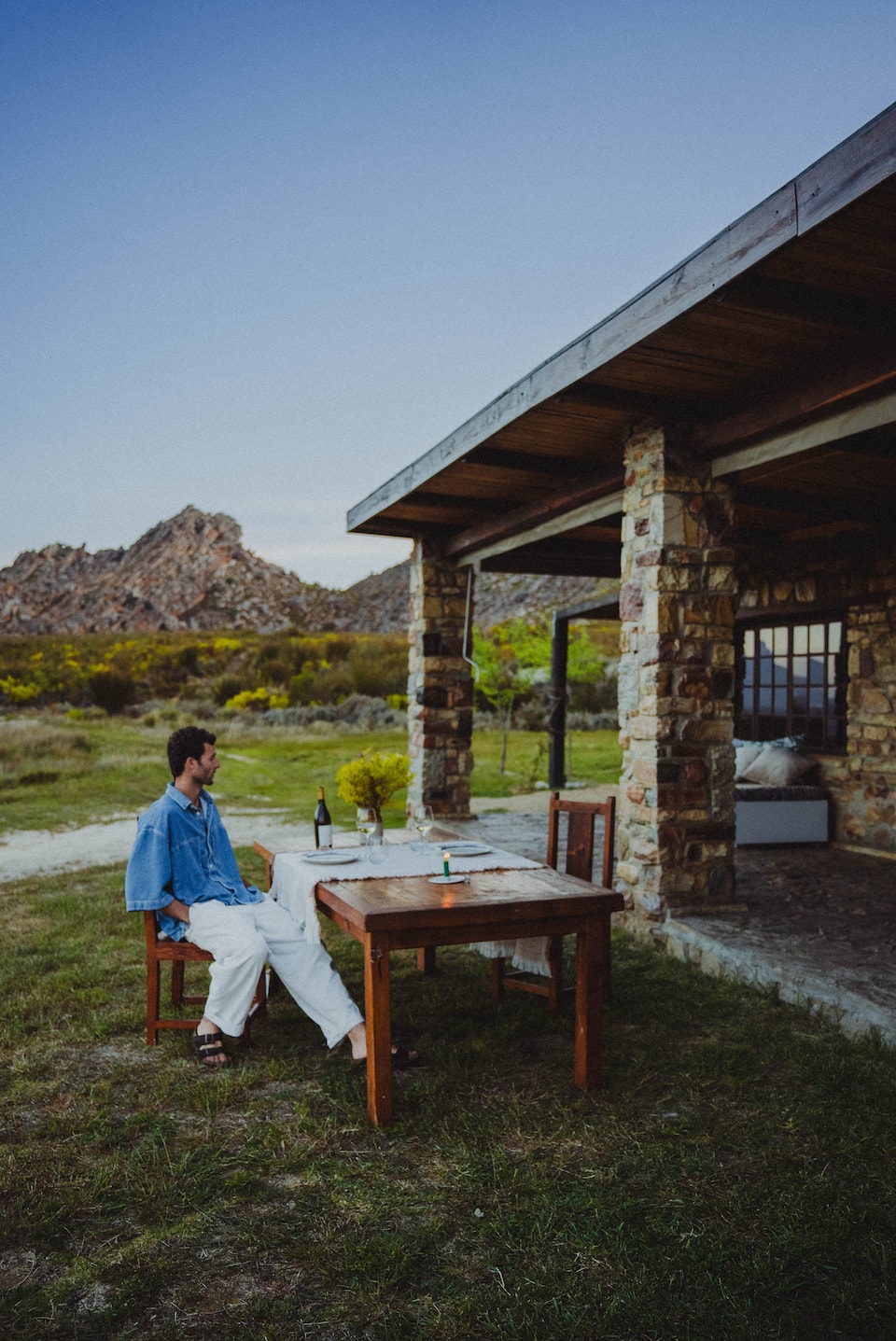 A stone cottage alone on a Cape mountain, Koue Bokkeveld, Western Cape, South Africa, photo 7 of 10