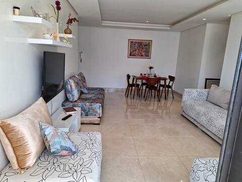 Top Airbnb: great appt view on beach & spacious swimming pool in Sidi Bouknadel