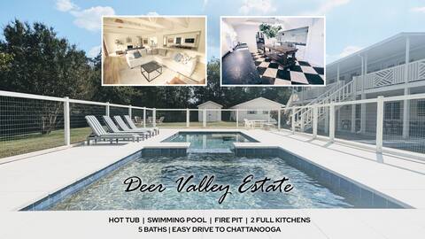 Spa, Fire Pit, 2 Kitchens, 5 Baths, 15m to Chatt!