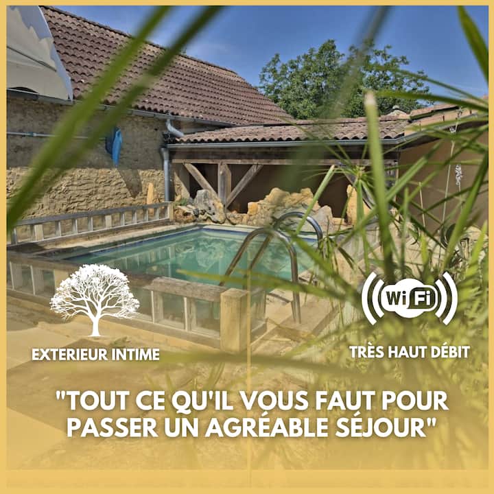 Maison Conviviale Avec Jardin Intime & Piscine - Dordogne