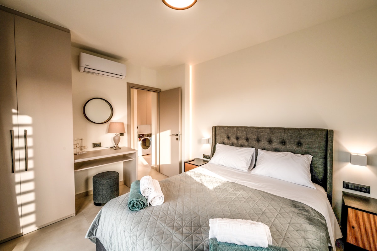 First Floor: Bedroom with private balcony