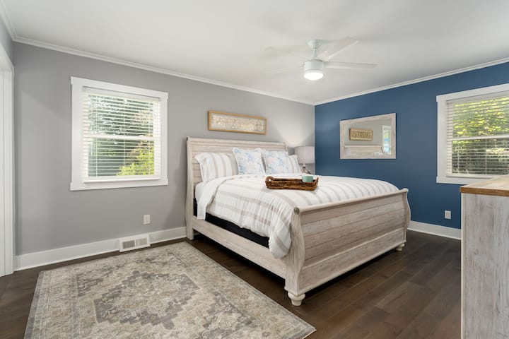 Sleep like a royal family member on the king-size bed in the master bedroom.