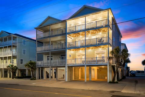 Ocean Views|Sleeps 20|Steps to Beach|Pool&Hot Tub