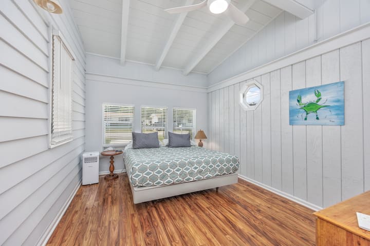 This room is in the converted garage. Portable AC unit and/or portable heater available