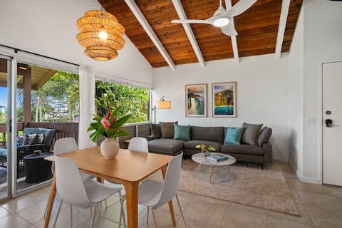 Popular Airbnb listing: Boho-Chic Retreat • AC, Pool, Ocean View, Beaches in Princeville