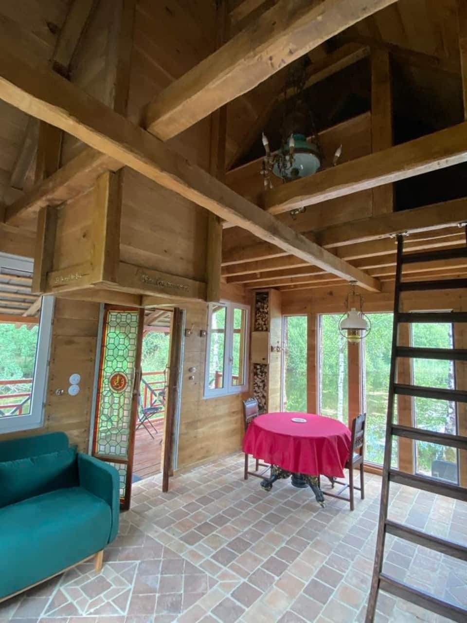 A cabin on its own island in a pond, Sury-aux-Bois, Loiret, France, photo 5 of 10