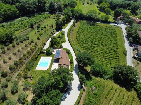 Stone villa with pool and panoramic view